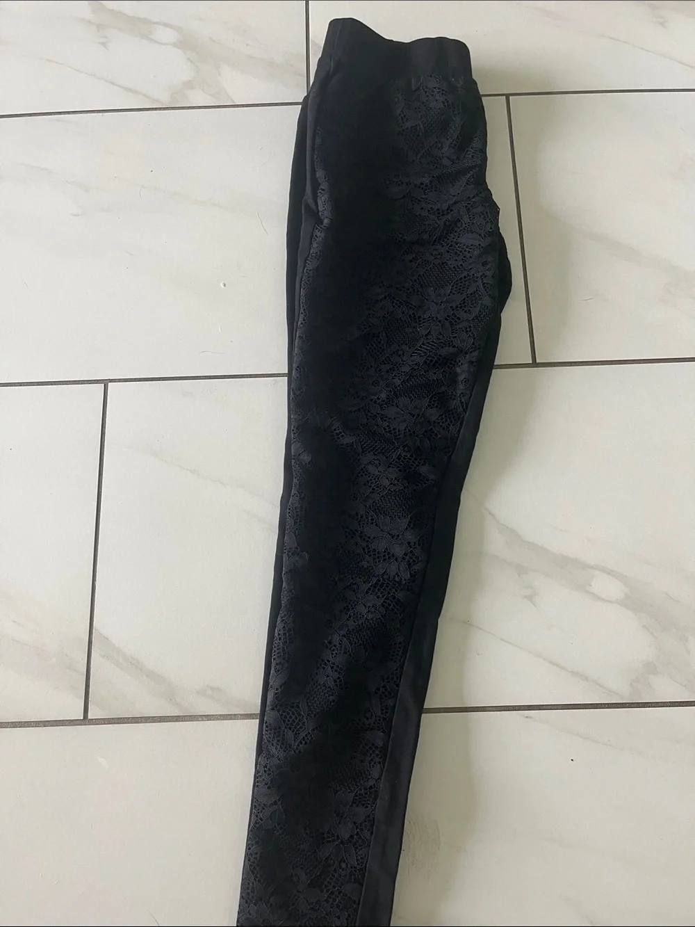 Black Textured Leggings for Women